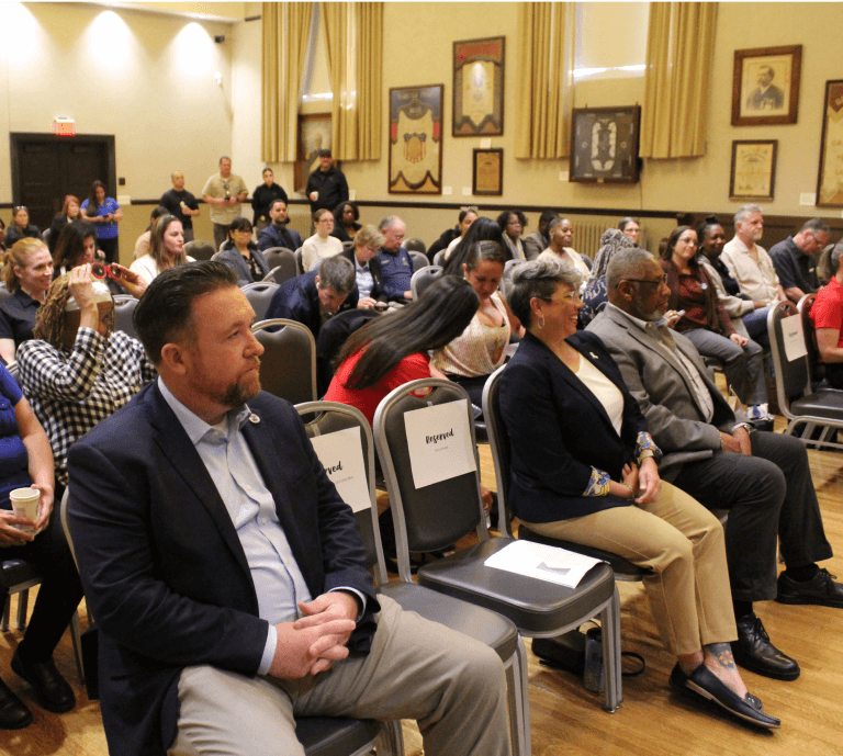 People sitting in banquet hall