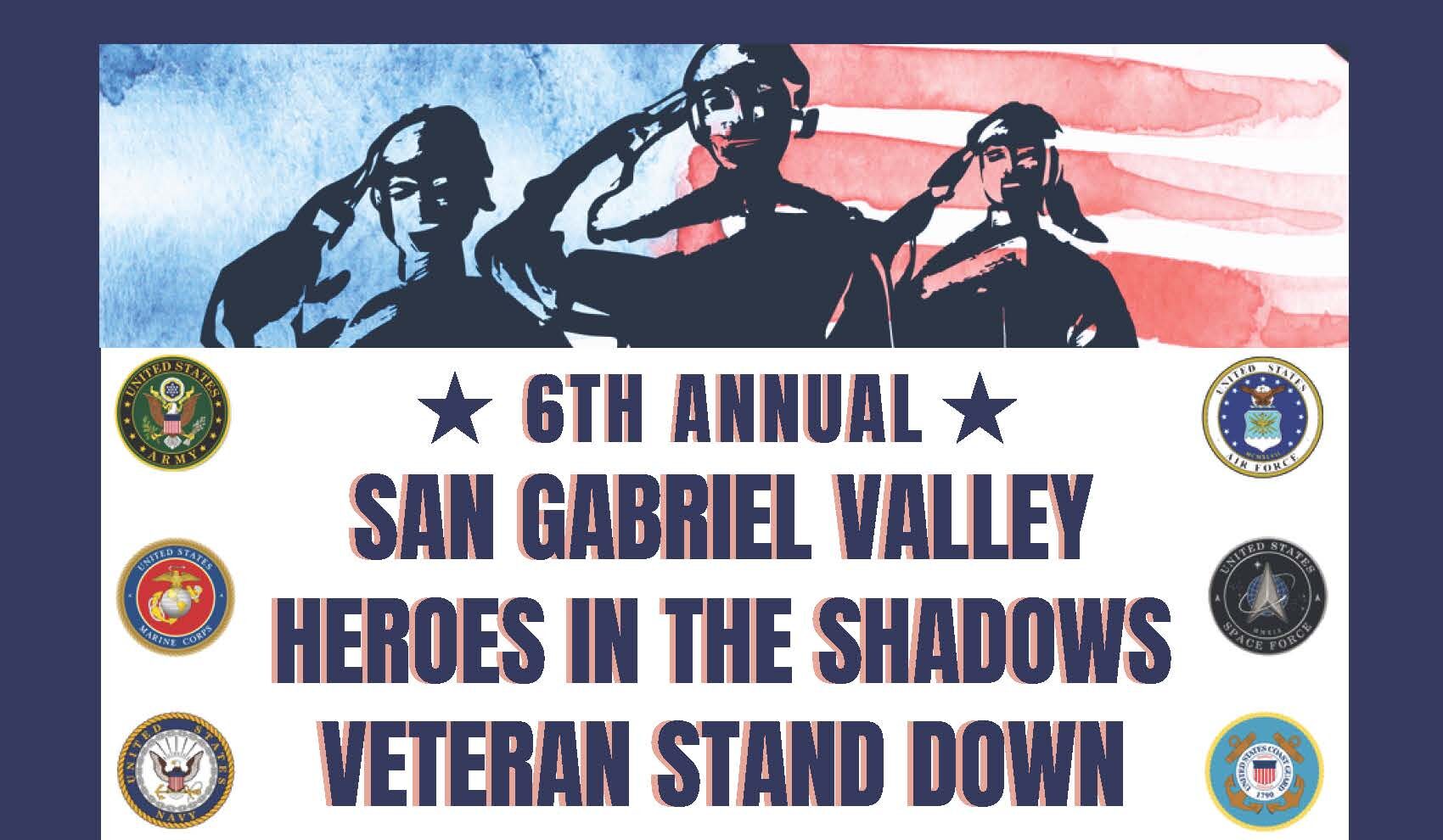 Flyer for 6th Annual Heroes in the Shadows Veteran Stand Down, Sept. 12&ndash;13, 2025, at Whittier Narrows Recreation Area, South El Monte.