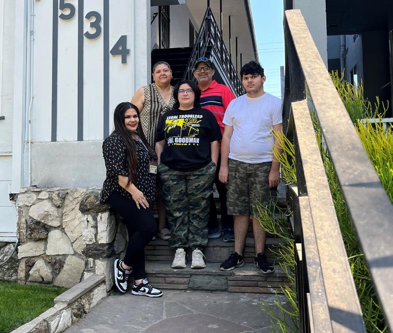 Image of family on a porch