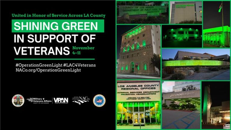 Operation Green Light buildings illuminated green across LA County